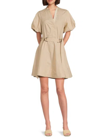 Derek Lam 10 Crosby Women's Bennett Tie-waist Cotton Minidress In Nude