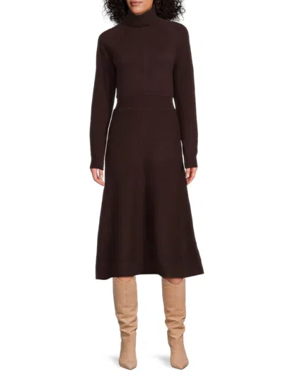 Derek Lam 10 Crosby Women's Bethany Wool Turtleneck Midi-dress In Brown