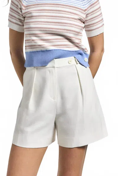 Derek Lam 10 Crosby Women's Boswell Adjustable Waist Short In Blanc De Blanc In White