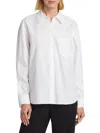 Derek Lam 10 Crosby Women's Boxy High-low Cotton Shirt In Optic White