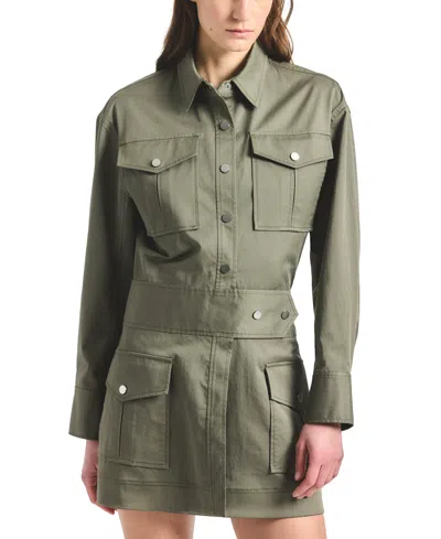 Derek Lam 10 Crosby Women's Brady Long-sleeve Utility Mini Dress In Green