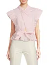 Derek Lam 10 Crosby Women's Brynn Ruffle Wrap Top In Primrose
