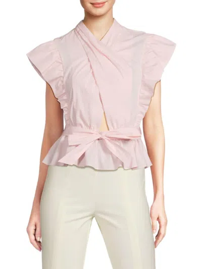 Derek Lam 10 Crosby Women's Brynn Ruffle Wrap Top In Primrose