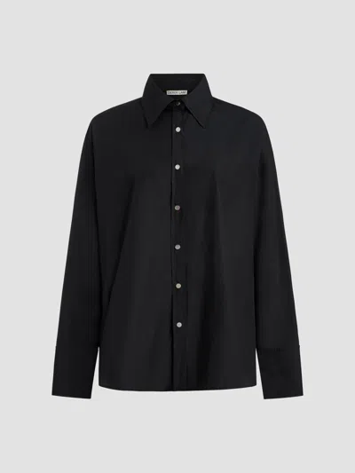 Derek Lam 10 Crosby Women's Carine Snap-detail Cotton Poplin Shirt In Black