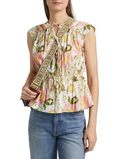 Derek Lam 10 Crosby Women's Caroline Double Tie Top In Multi