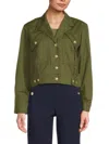 Derek Lam 10 Crosby Women's Celinora Notch Lapel Cotton-blend Jacket In Green
