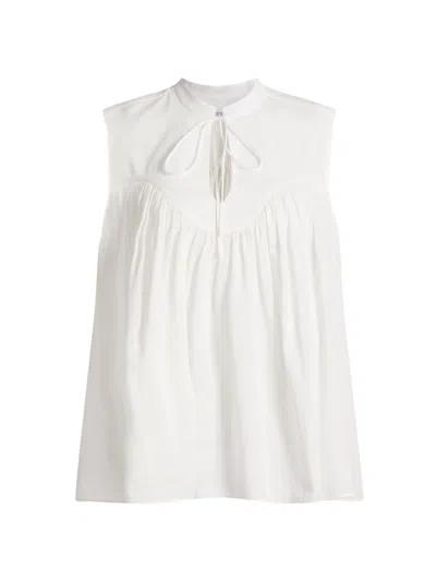 Chase Semisheer Sleeveless Top In White from Derek Lam 10 Crosby