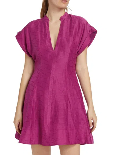 Derek Lam 10 Crosby Women's Christina Short-sleeve Minidress In Red