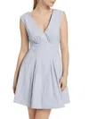 Derek Lam 10 Crosby Concha Sleeveless V-neck Mini Dress In Periwinkle