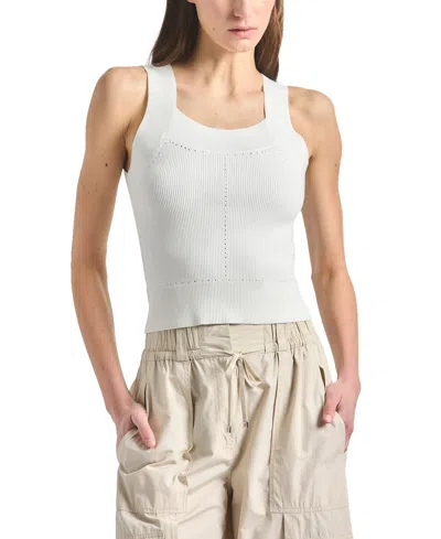 Derek Lam 10 Crosby Women's Dakota Scoop Neck Sweater Knit Tank Top In White