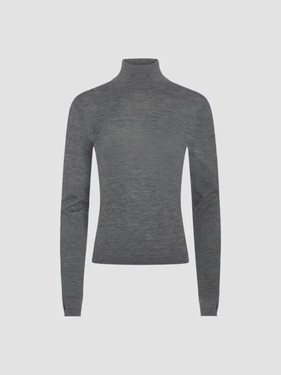 Derek Lam 10 Crosby Women's David Mercerized Wool-cashmere Turtleneck Top In Gray