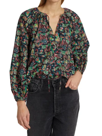 Derek Lam 10 Crosby Women's Devon Blouse In Black Multicolor