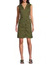 Derek Lam 10 Crosby Elena Sleeveless Utility Dress In Green