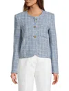 Derek Lam 10 Crosby Women's Emilia Tweed Cropped Jacket In Cobalt Multi