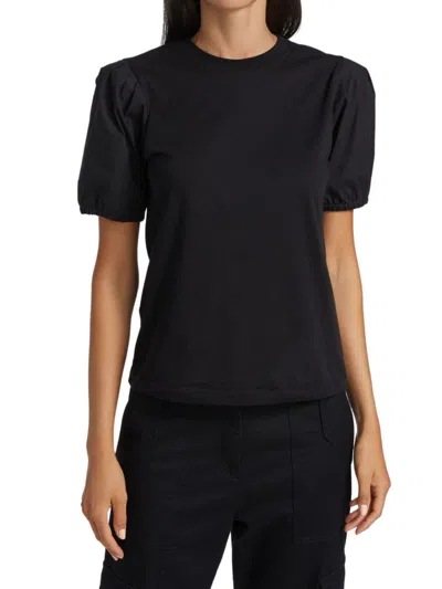 Derek Lam 10 Crosby Women's Eva Puff-sleeve T-shirt In Black