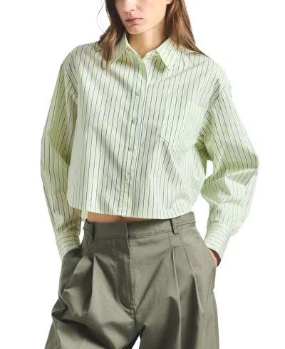 Derek Lam 10 Crosby Women's Evelina Shadow Yarn-dyed Stripe Boxy Shirt