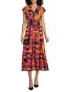 Derek Lam 10 Crosby Women's Fatima Floral Cotton Midi-dress In Fuchsia Multi