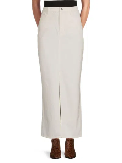 Derek Lam 10 Crosby Women's Front Slit Denim Maxi Skirt In Ecru