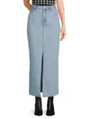 Derek Lam 10 Crosby Women's High Rise Denim Maxi-skirt In Pacific