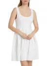 Derek Lam 10 Crosby Jade Plissiertes Minikleid Aus Baumwollpopeline Mit Floralem Print In White