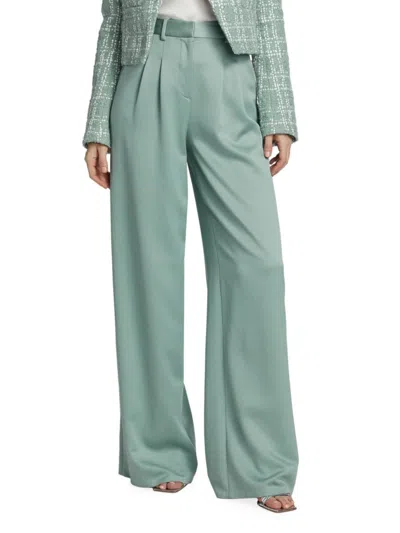 Derek Lam 10 Crosby Women's Joetta Pleated Wide-leg Pants In Dusty Teal