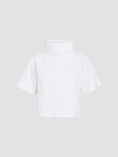 Derek Lam 10 Crosby Women's Jonathan Funnel Neck Cotton-blend T-shirt In White