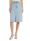 Derek Lam 10 Crosby Cotton Juliet High Rise Denim Skirt In Ludlow