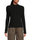 Derek Lam 10 Crosby Women's Kassandra Rib-knit Cotton-blend Sweater In Black