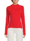 Derek Lam 10 Crosby Women's Kassandra Rib-knit Cotton-blend Sweater In Red