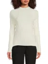 Derek Lam 10 Crosby Women's Kassandra Rib-knit Cotton-blend Sweater In White
