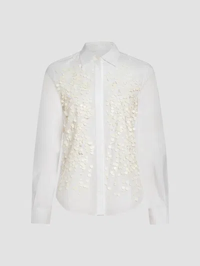 Derek Lam 10 Crosby Women's Kehlani Sequin-embellished Cotton Poplin Shirt In Neutral