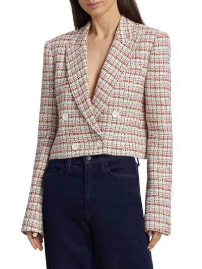DEREK LAM 10 CROSBY WOMEN'S KYLE COTTON-BLEND TWEED CROPPED BLAZER