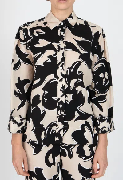 DEREK LAM 10 CROSBY WOMEN'S LACEY BUTTON DOWN SHIRT IN BLACK