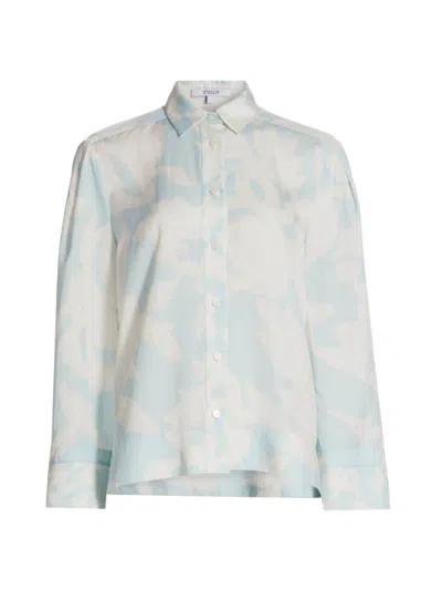Derek Lam 10 Crosby Women's Lacey Floral Shirt In Blue Multi