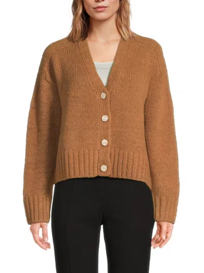 Derek Lam 10 Crosby Women's Lailah Wool-blend Cardigan In Brown