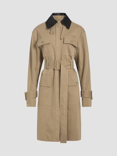 Derek Lam 10 Crosby Women's Landon Stretch-cotton Contrast-collar Trench Coat In Brown