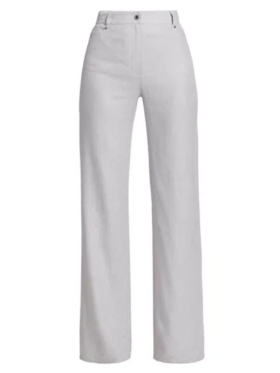 Derek Lam 10 Crosby Women's Larissa Linen-blend Flare Pants In Pale Grey