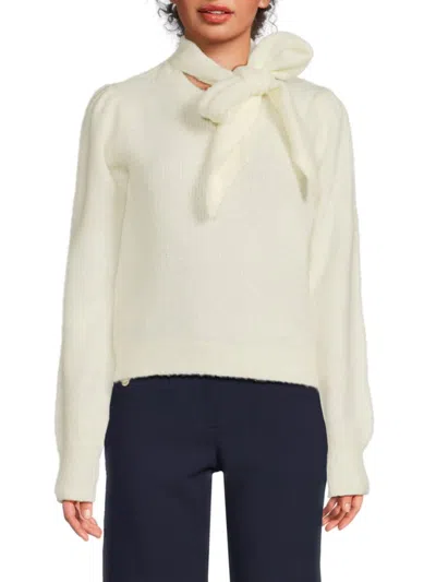 Derek Lam 10 Crosby Women's Leilani Rib-knit Wool-blend Sweater In White