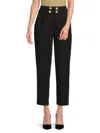 Derek Lam 10 Crosby Leonie Button Front Stretch Cotton Twill Pants In Black