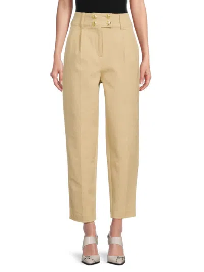 Derek Lam 10 Crosby Women's Leonie Stretch Cotton Tapered Pants In Brown