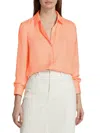 Derek Lam 10 Crosby Women's Libby Double Faced Satin Shirt In Sunset Sherbert