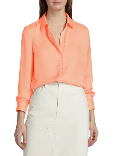 Derek Lam 10 Crosby Women's Libby Double Faced Satin Shirt In Sunset Sherbert