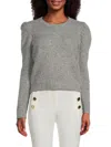 Derek Lam 10 Crosby Women's Locken Puff Sleeve Alpaca Blend Sweater In Heather Grey