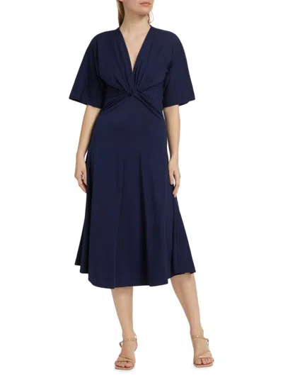 Derek Lam 10 Crosby Women's Lorraine Twist Midi-dress In Blue