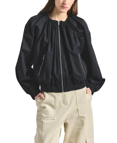 Derek Lam 10 Crosby Women's Lukas Front-zipper Blouson Jacket In Black