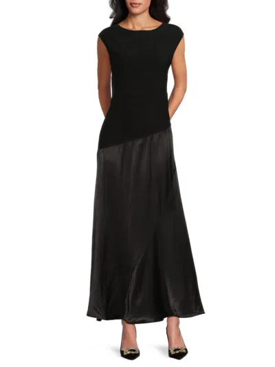 Derek Lam 10 Crosby Women's Madeline Mixed Media Maxi Dress In Black