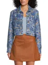 Derek Lam 10 Crosby Marc Jacquard Trucker Jacket In Blue Multi