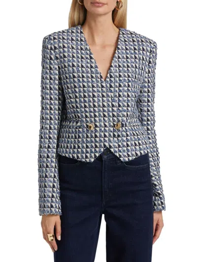 Derek Lam 10 Crosby Women's Marcel Tweed Two-button Jacket In Blue