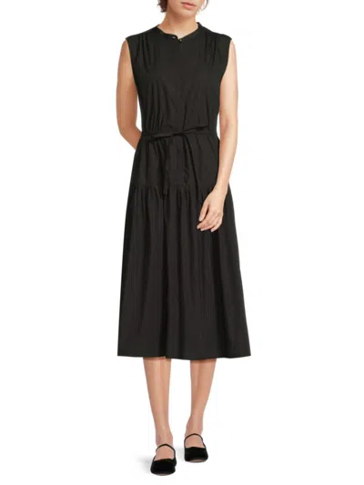 Derek Lam 10 Crosby Women's Margaret Sleeveless Cotton Midi-dress In Black