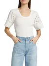 Derek Lam 10 Crosby Women's Margaux Mixed Media T-shirt In White